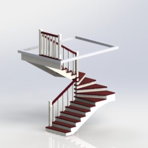 Лестница с поворотными ступенями на 180°